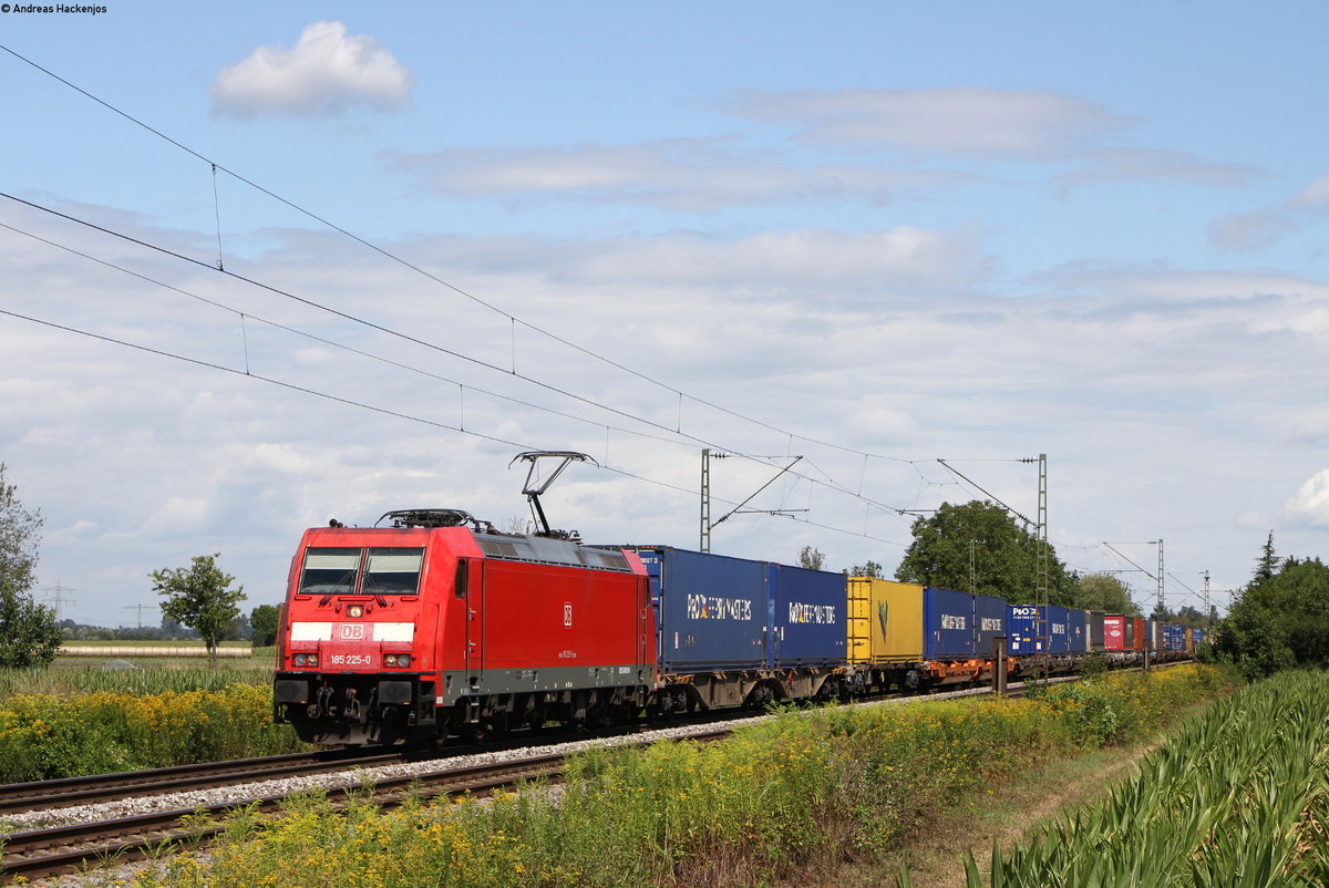 185 225-0 mit dem KT 40215 (Zeebrugge Bundel-Luino) bei Riegel 14.8.19