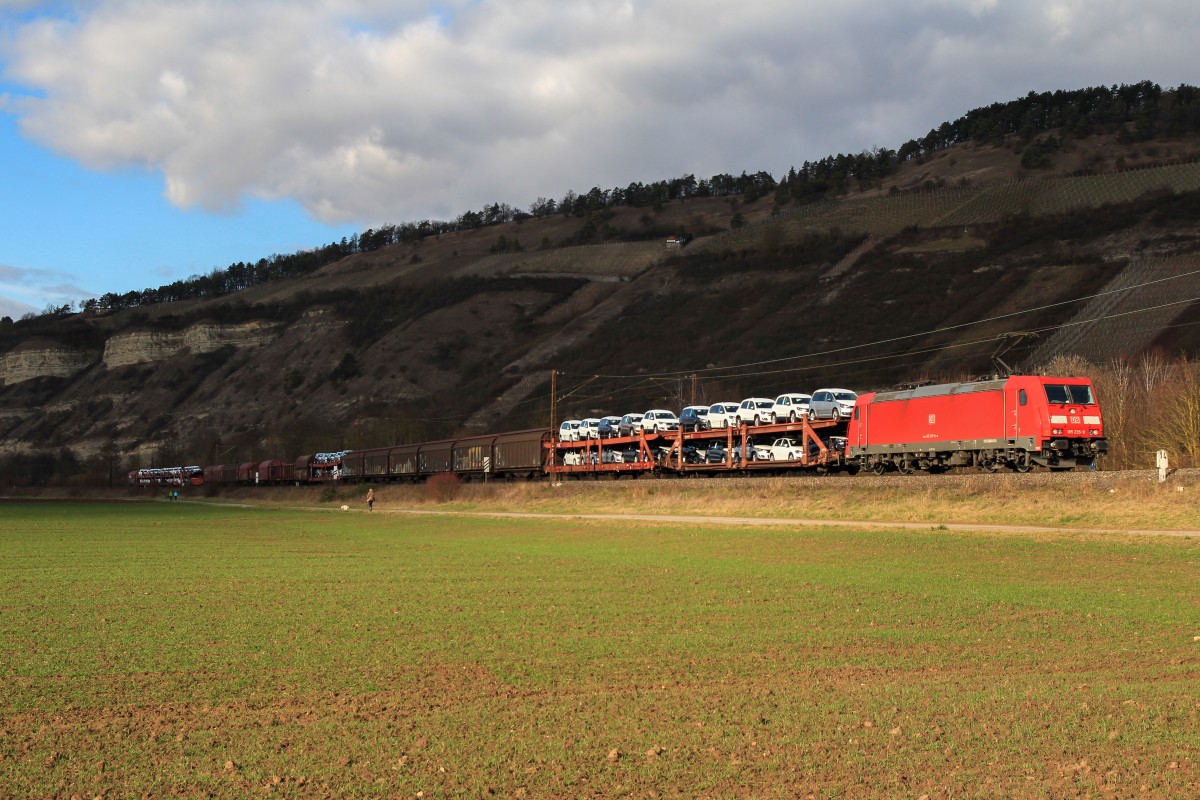 185 235 mit Mischer am 20. Februar 2014 bei Thüngersheim.