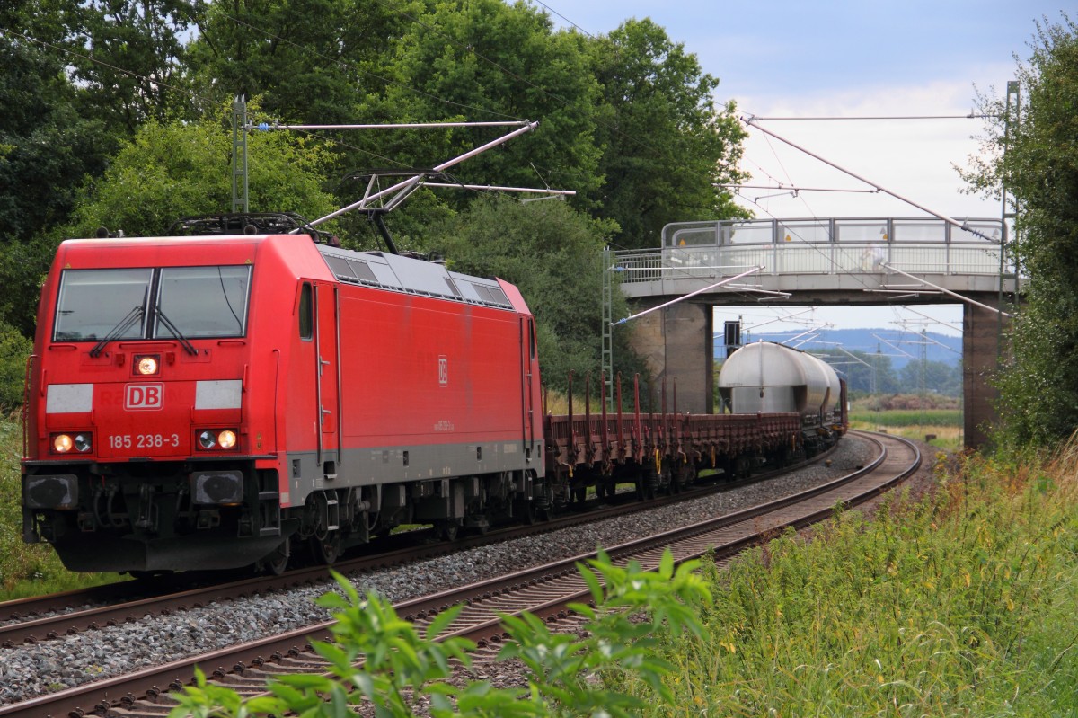 185 238-3 DB Schenker bei Gruben am 10.08.2014.