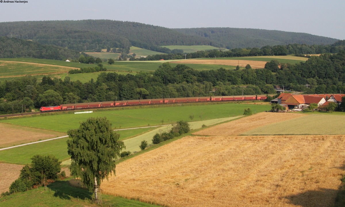 185 240-0 mit einem Autozug bei Hermannspiegel 9.7.13