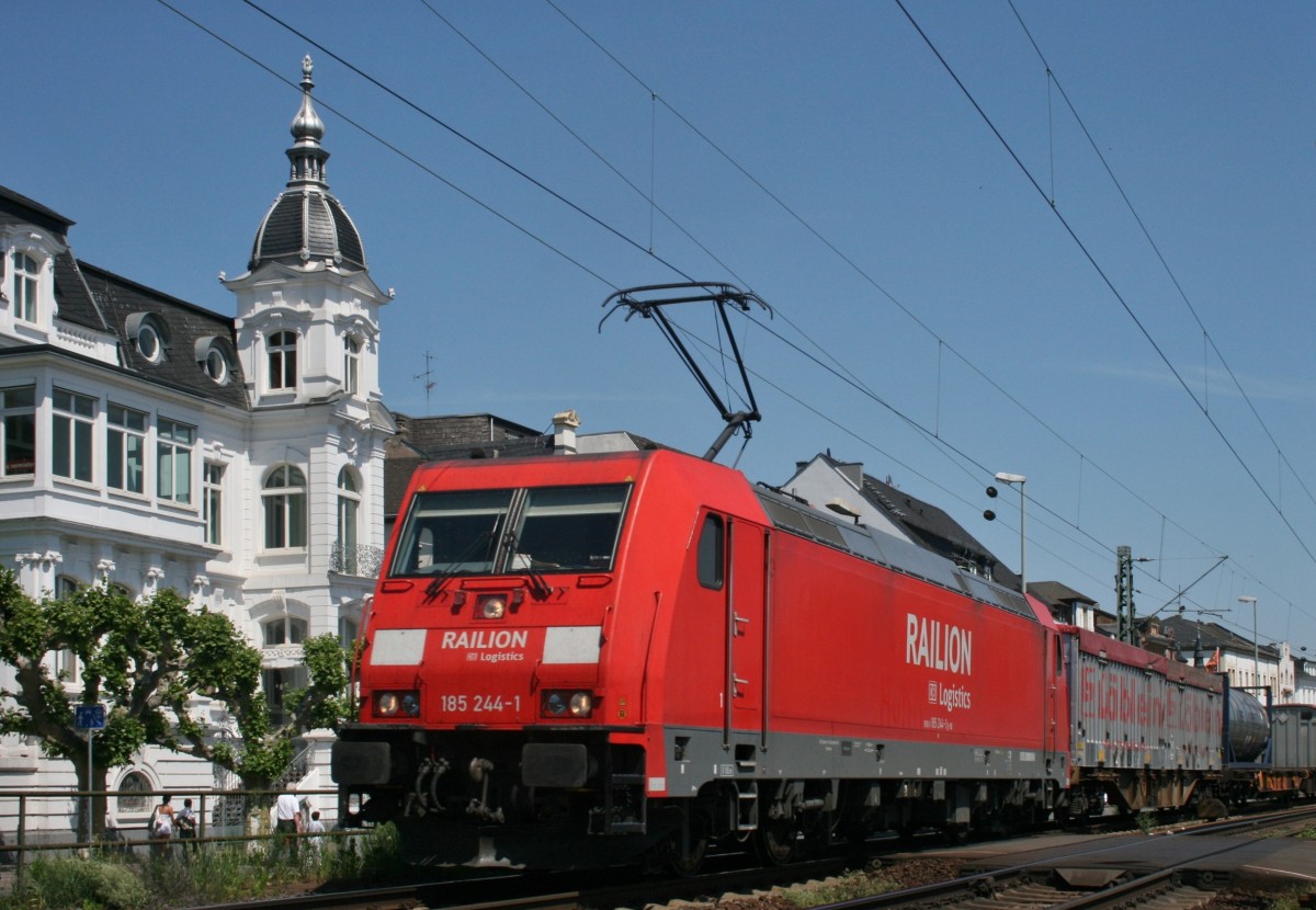 185 244 mit KT 43254 (Verona Quadrante–Kln Eifeltor) am 26.05.2012 in Rdesheim (Rhein)