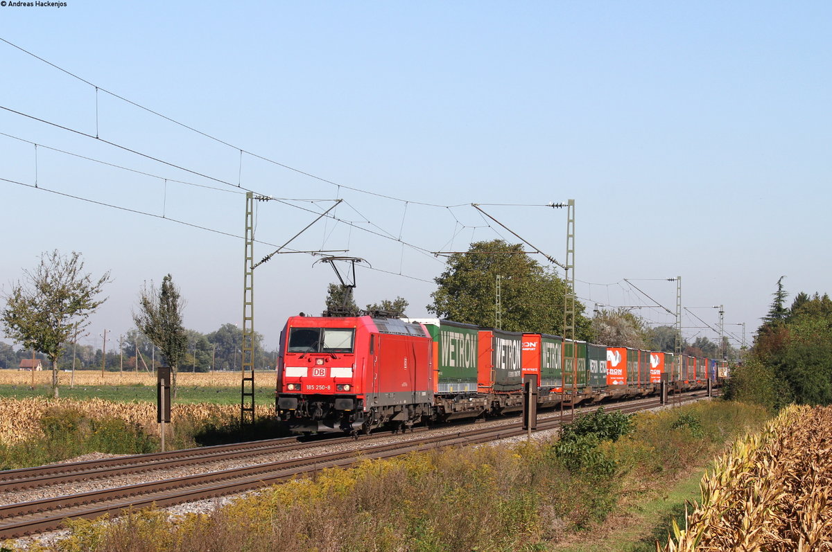 185 250-8 mit einem KV Zug bei Riegel 29.9.16