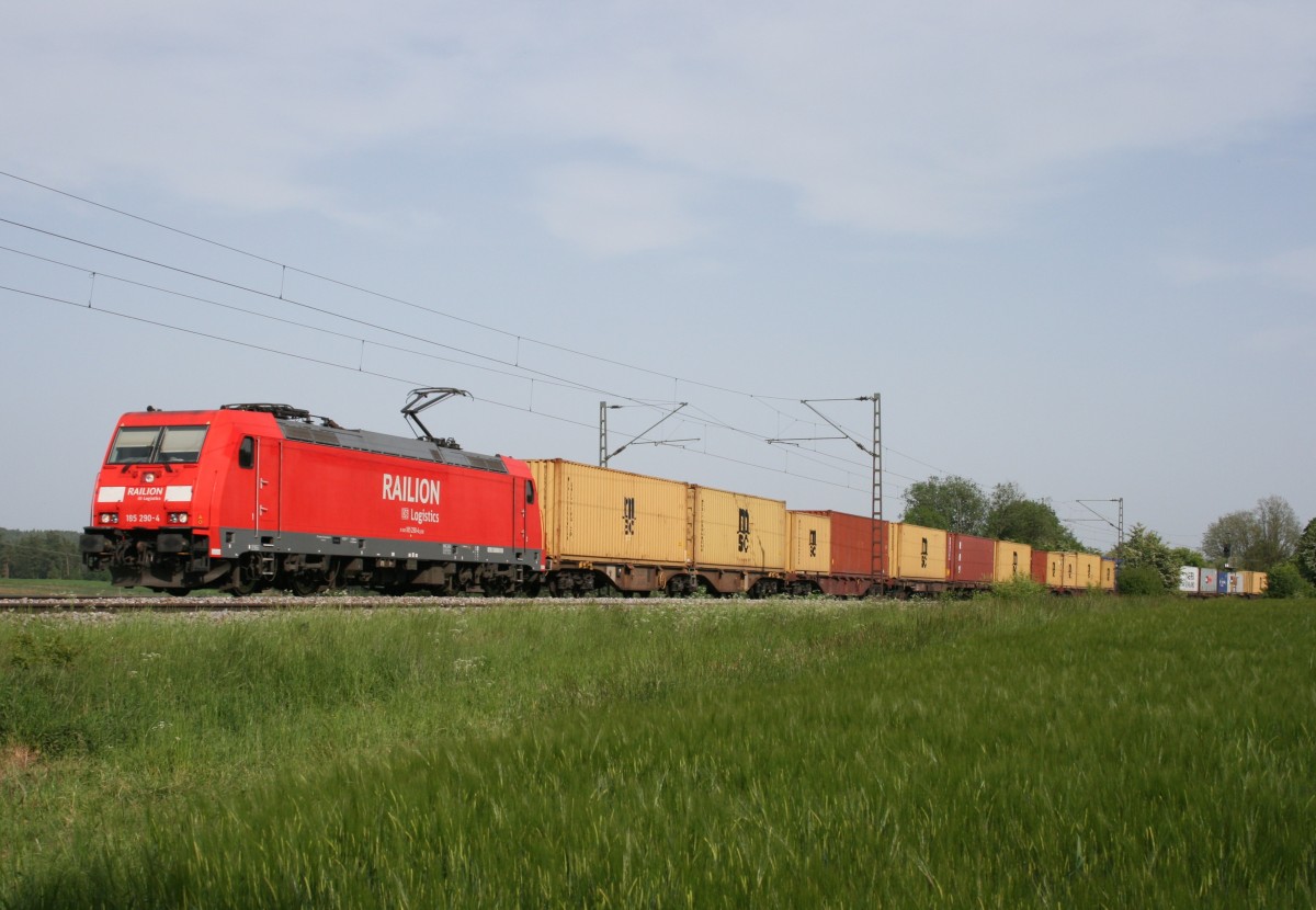 185 290 mit KT 41930 (Linz Stadthafen–Bremerhaven) am 22.05.2014 zwischen Mausheim und Parsberg