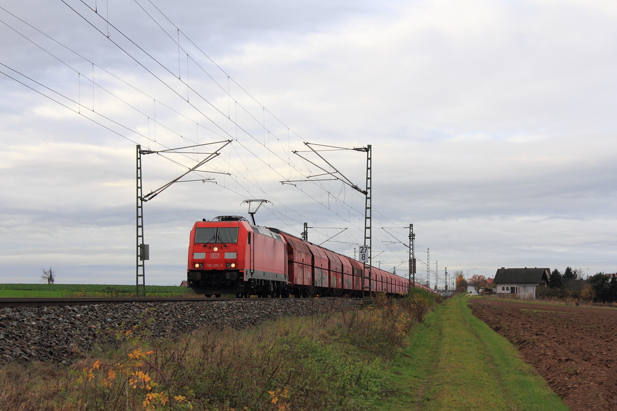 185 295-3 DB Schenker bei Lichtenfels am 10.11.2015.