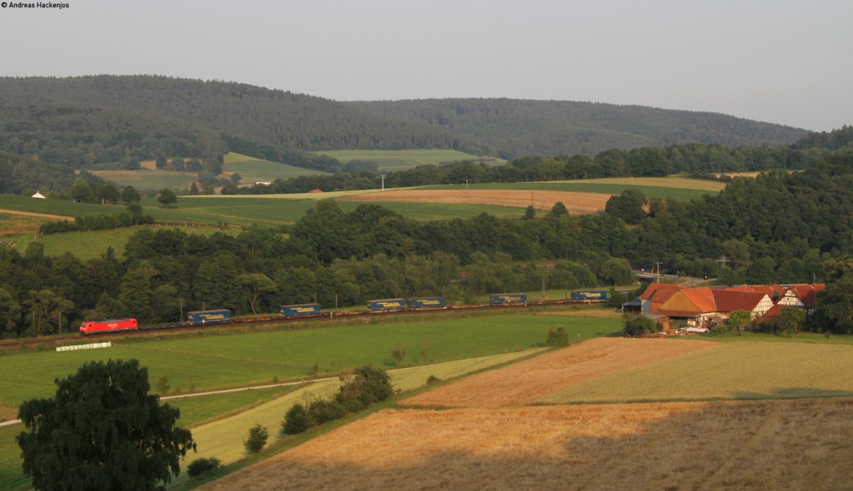 185 301-9 mit einem LKW Walter KV Zug bei Hermannspiegel 9.7.13
