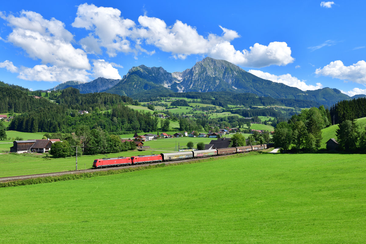 185 311 + 185 270 mit GAG 48930 am 27.07.2020 bei Spital am Pyhrn.