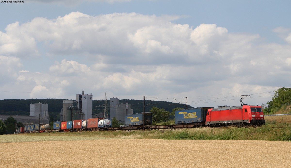 185 318-3 mit einem KV Zug bei Karlstadt 18.6.14