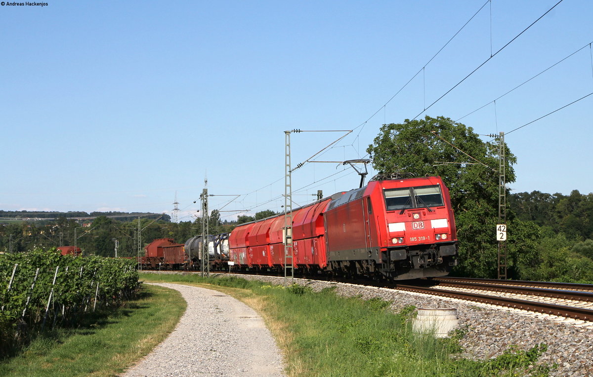 185 319-1 mit einem Mischer bei Lauffen 18.7.18