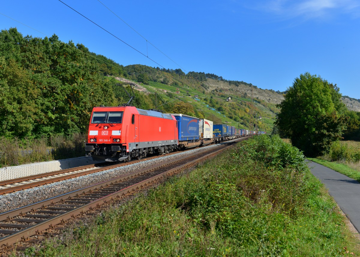 185 346 mit einem KLV am 28.09.2013 bei Gambach.