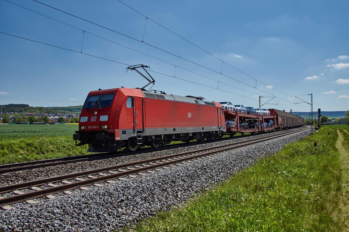 185 355-5 bei Retzbach-Zellingen am 10.05.2017.