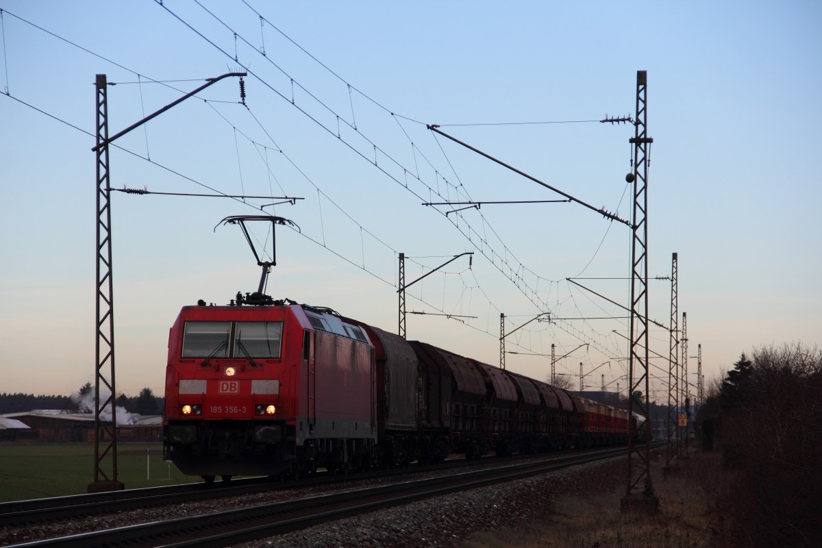 185 356-3 DB Schenker bei Strullendorf am 07.01.2014.