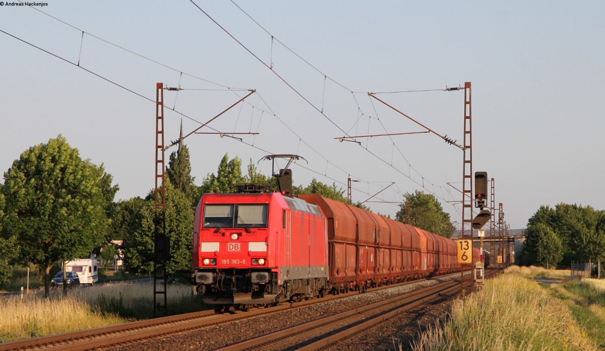 185 363-9 mit einem Erzzug bei Thüngersheim 18.6.14