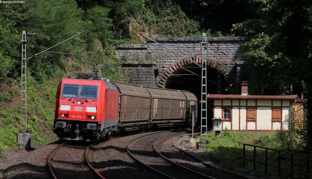185 376-0 mit dem GM 46716 (Wolfurt-Moerdijk) bei Niederwasser 29.8.13