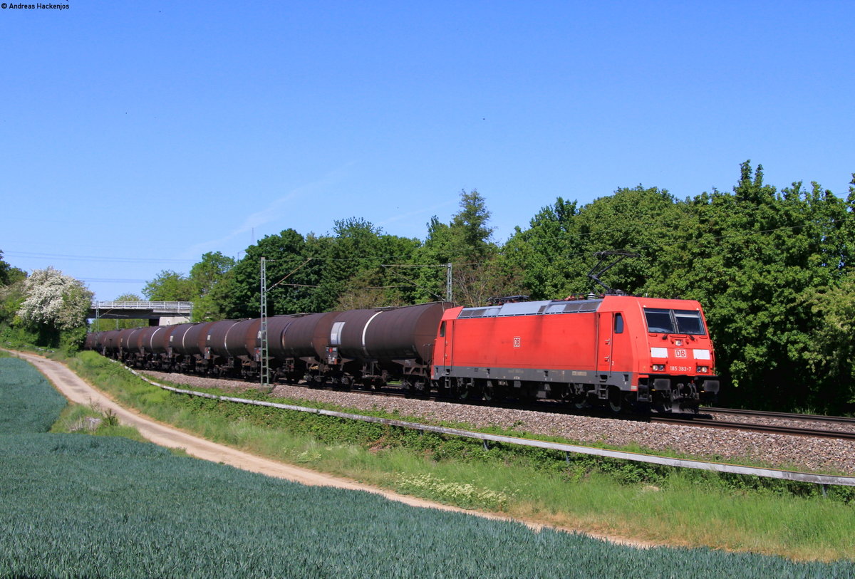 185 383-7 mit dem GC 68310 (Mannheim Käfertal-Burghausen Wackerwerk) bei Ellental 7.5.20