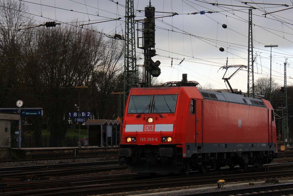 185 388-6 DB rangiert in Aachen-West bei Regenwolken am Nachmittag vom 22.2.2014.