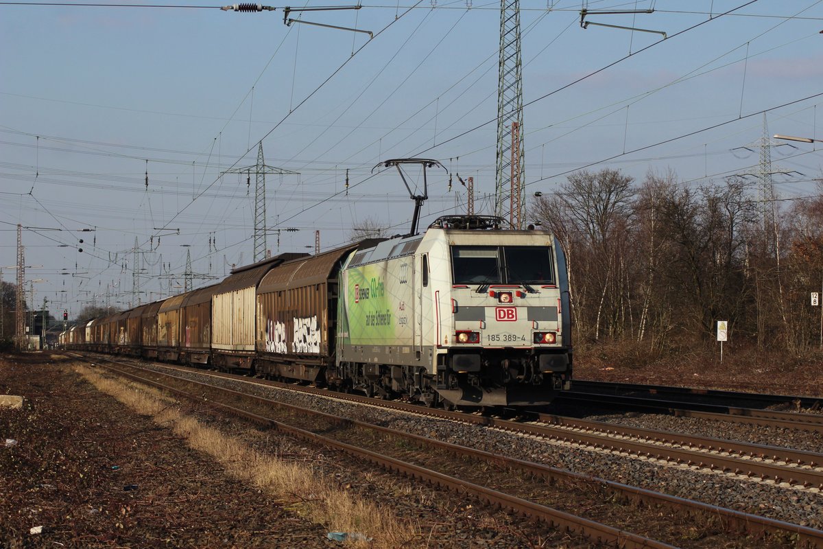 185 389-4  CO2 frei auf der Schiene  am 27.2.2016 in Ratingen-Lintorf