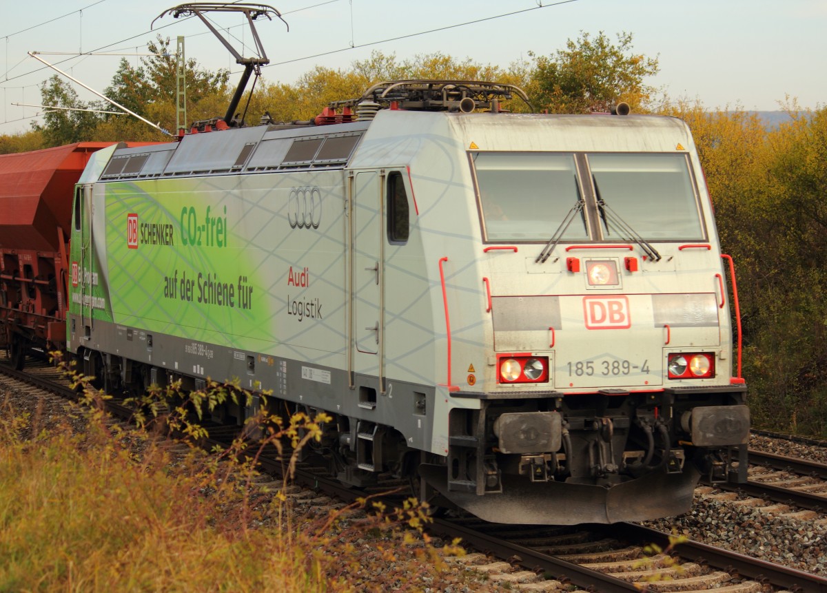 185 389-4 DB Schenker bei Staffelstein am 25.10.2011.