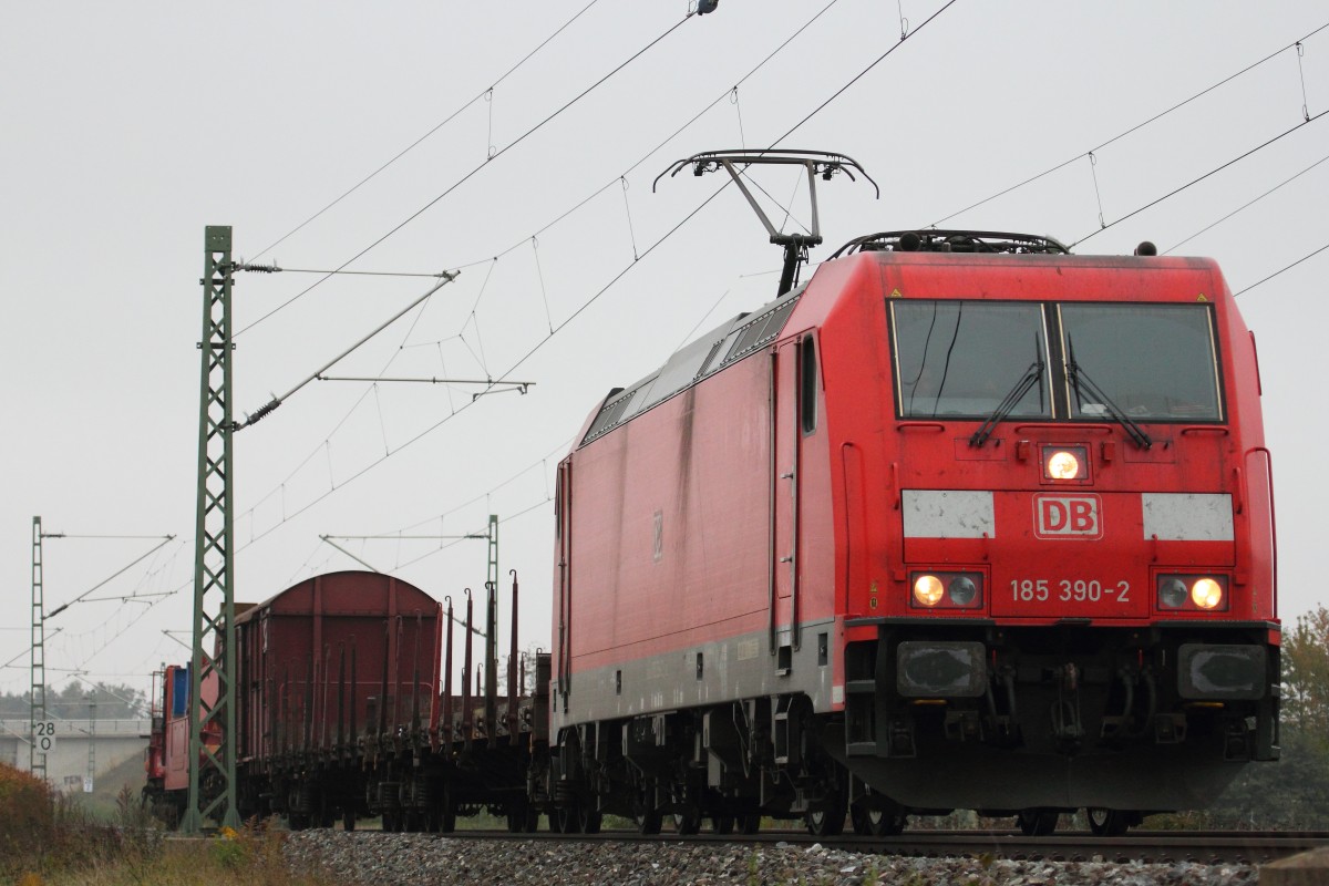185 390-2 DB Schenker bei Lichtenfels am 21.10.2015.