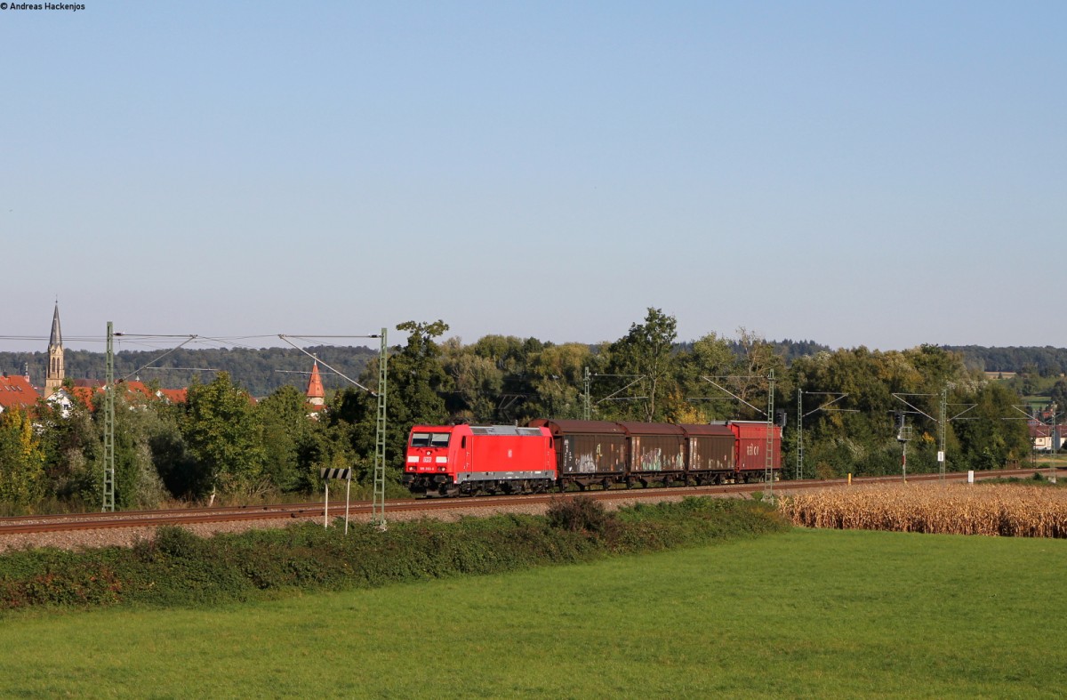 185 393-6 mit einem Mini GZ bei Heidelsheim 1.10.15