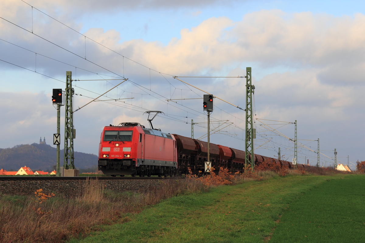 185 394-4 DB Schenker bei Staffelstein am 12.11.2015.