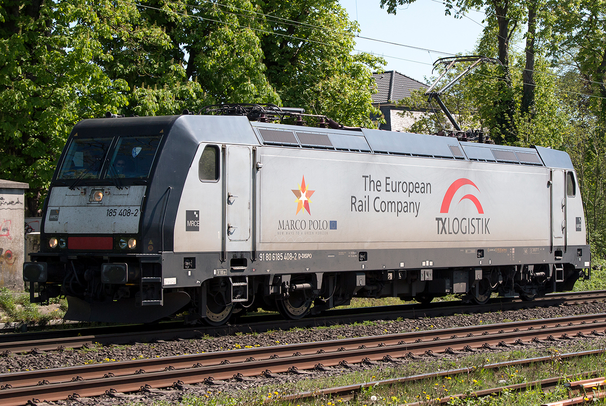 185 408 MRCE vermietet an TX Logistik auf dem Weg durch Ratingen Lintorf.