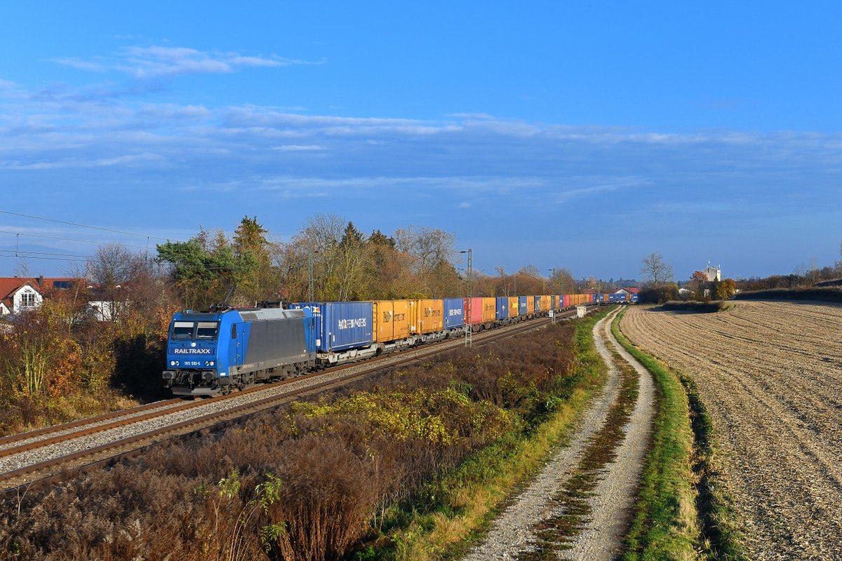 185 510 mit DGS 40676 am 11.11.2018 bei Langenisarhofen. 