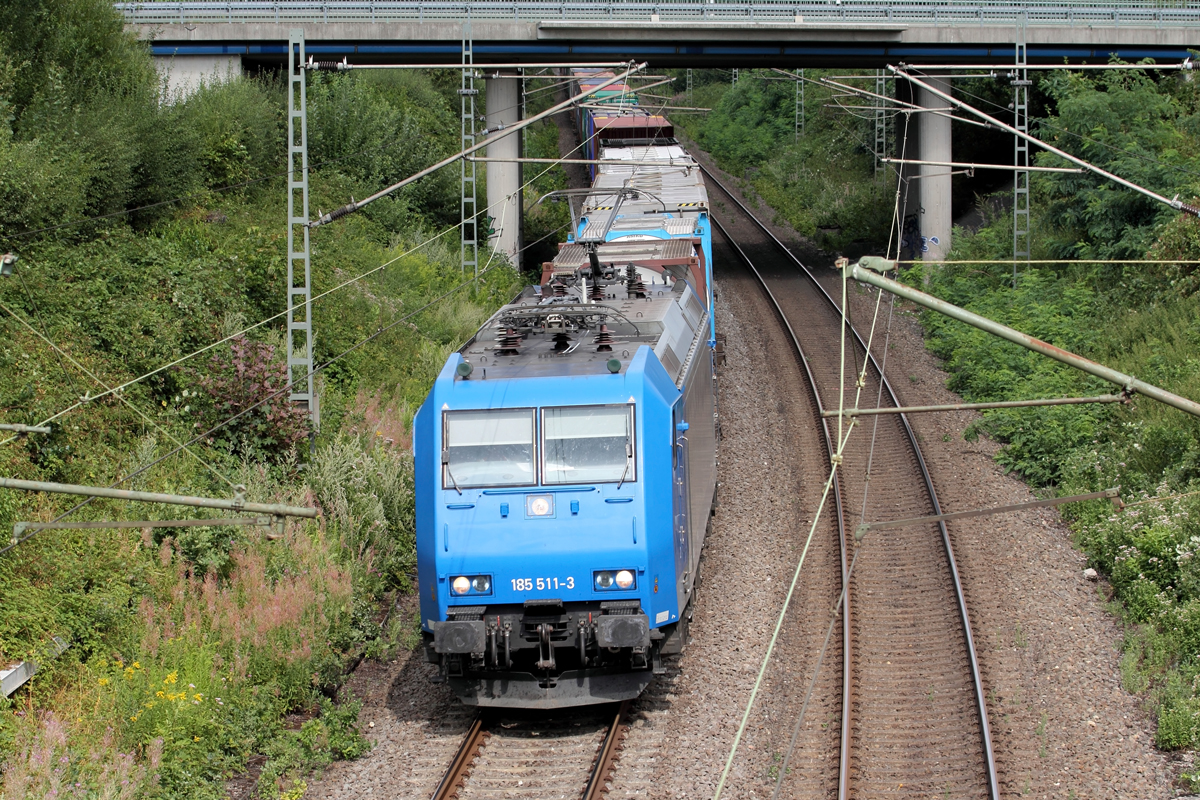 185 511-3 auf der Hamm-Osterfelder Strecke in Recklinghausen 1.8.2019