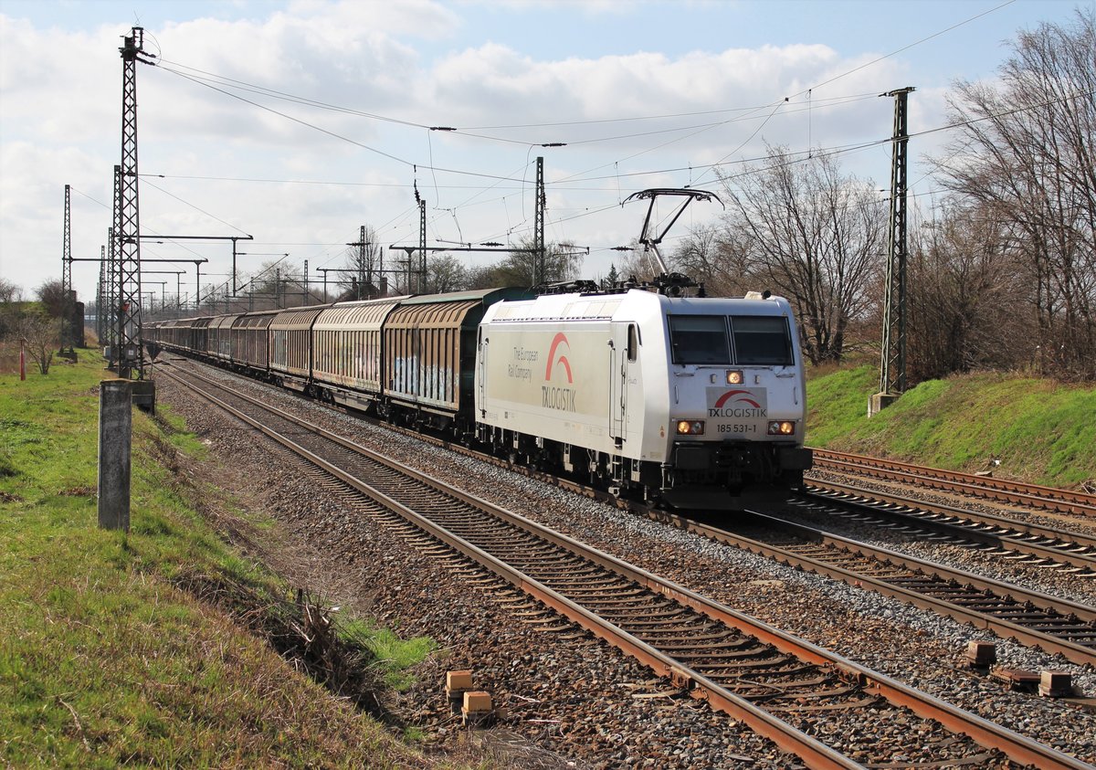 185 531-1 zu sehen am 14.03.20 in Großkorbetha.