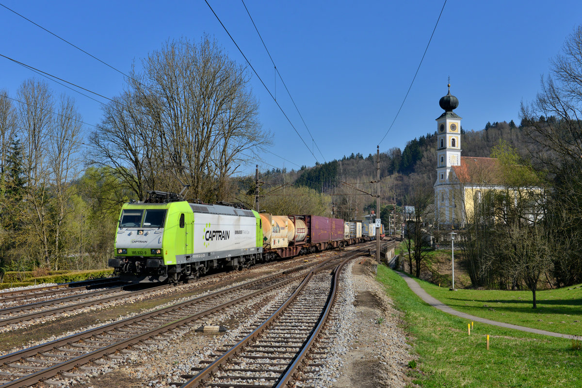 185 532 mit DGS 42921 am 01.04.2017 in Wernstein am Inn. 
