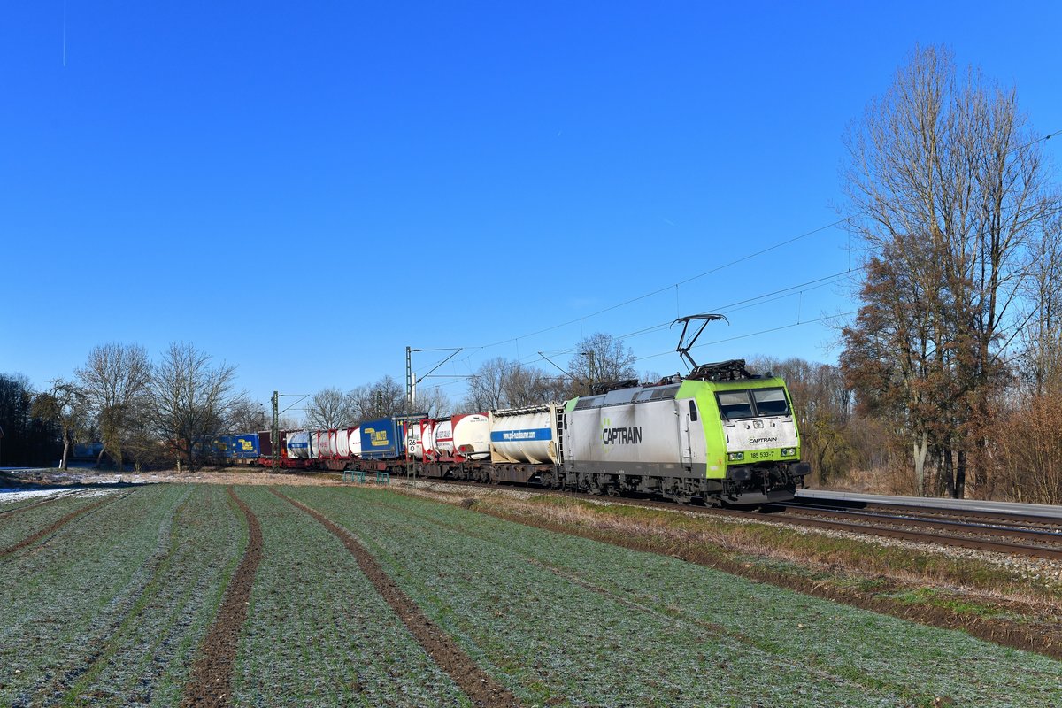 185 533 mit DGS 41939 am 19.01.2019 bei Einöd. 