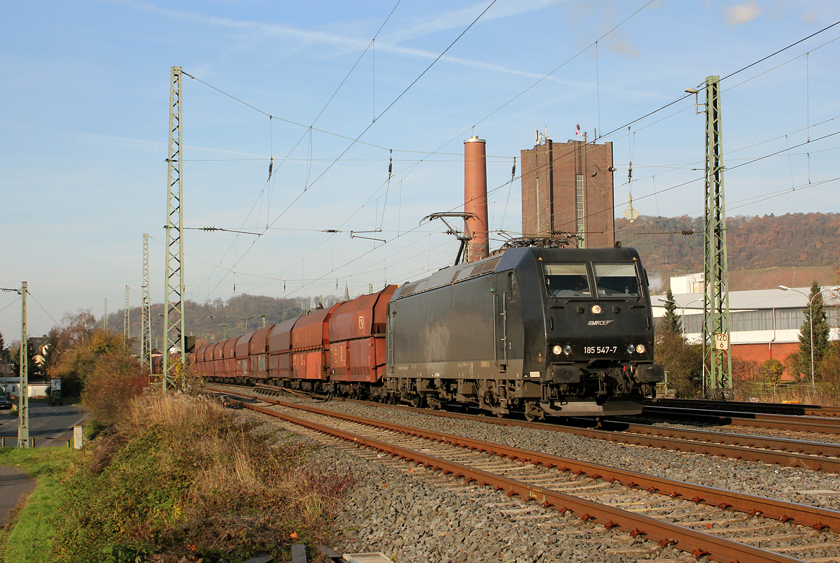 185 547-7 (NIAG) bei Bad Hönningen am 03.12.2013