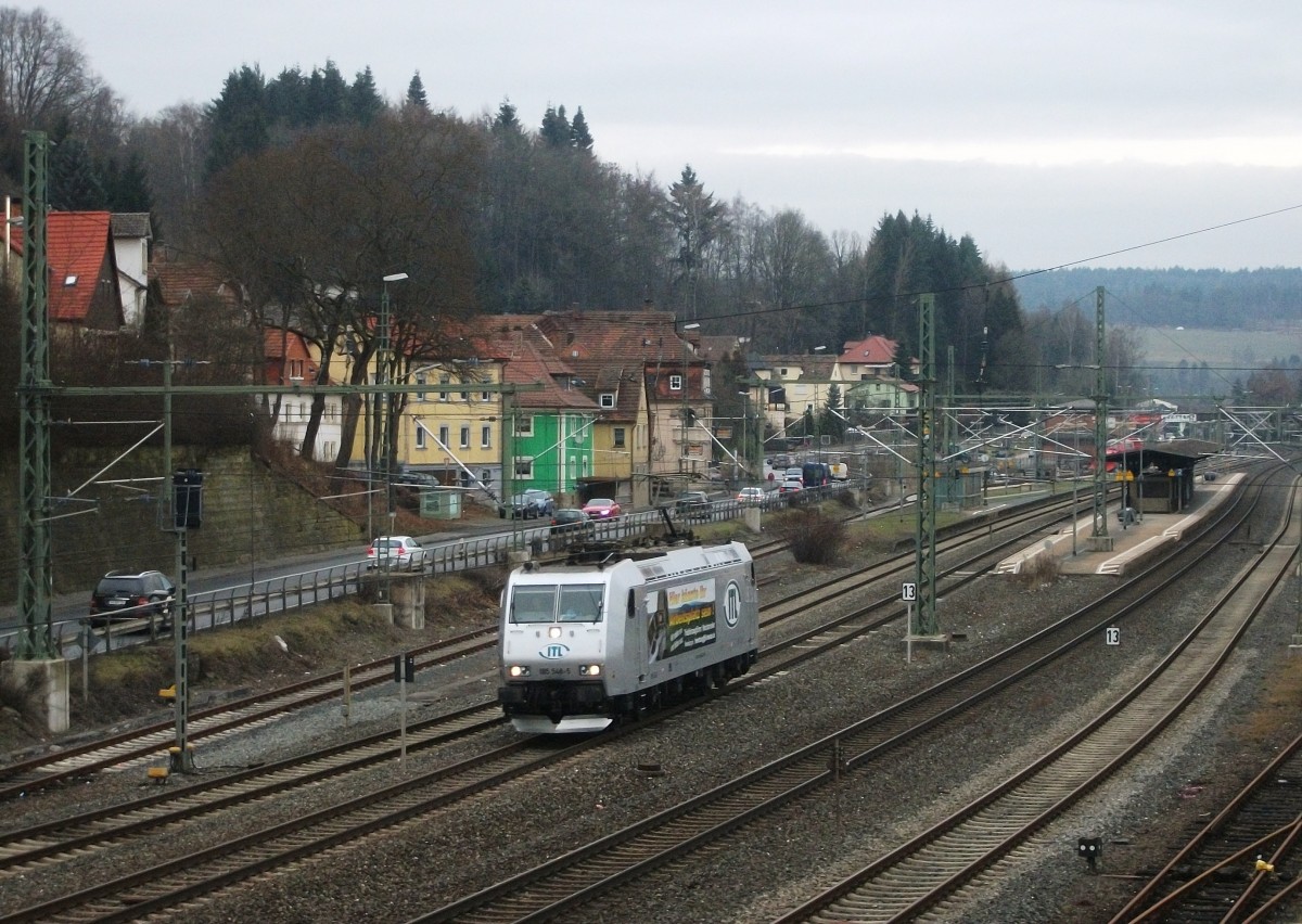 185 548 von ITL  Lokfhrer gesucht  durchfhrt am 02.Januar 2014 als Tfzf Dresden - Passau den Bahnhof Kronach Richtung Lichtenfels.