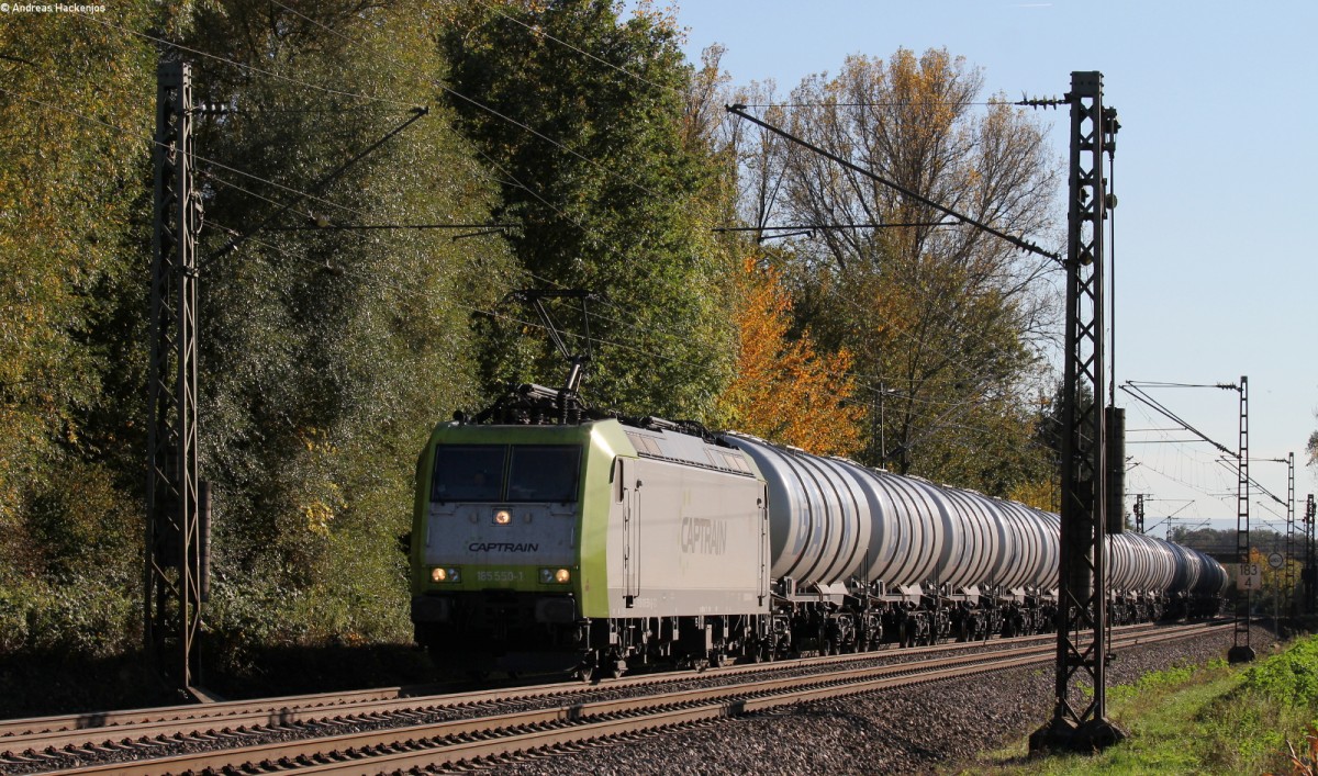 185 550-1 mit einem Kesselwagenzug bei Riegel 24.10.13