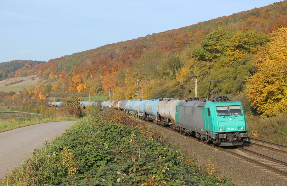 185 577-4 der IGE bei Erzhausen am 26.10.2015