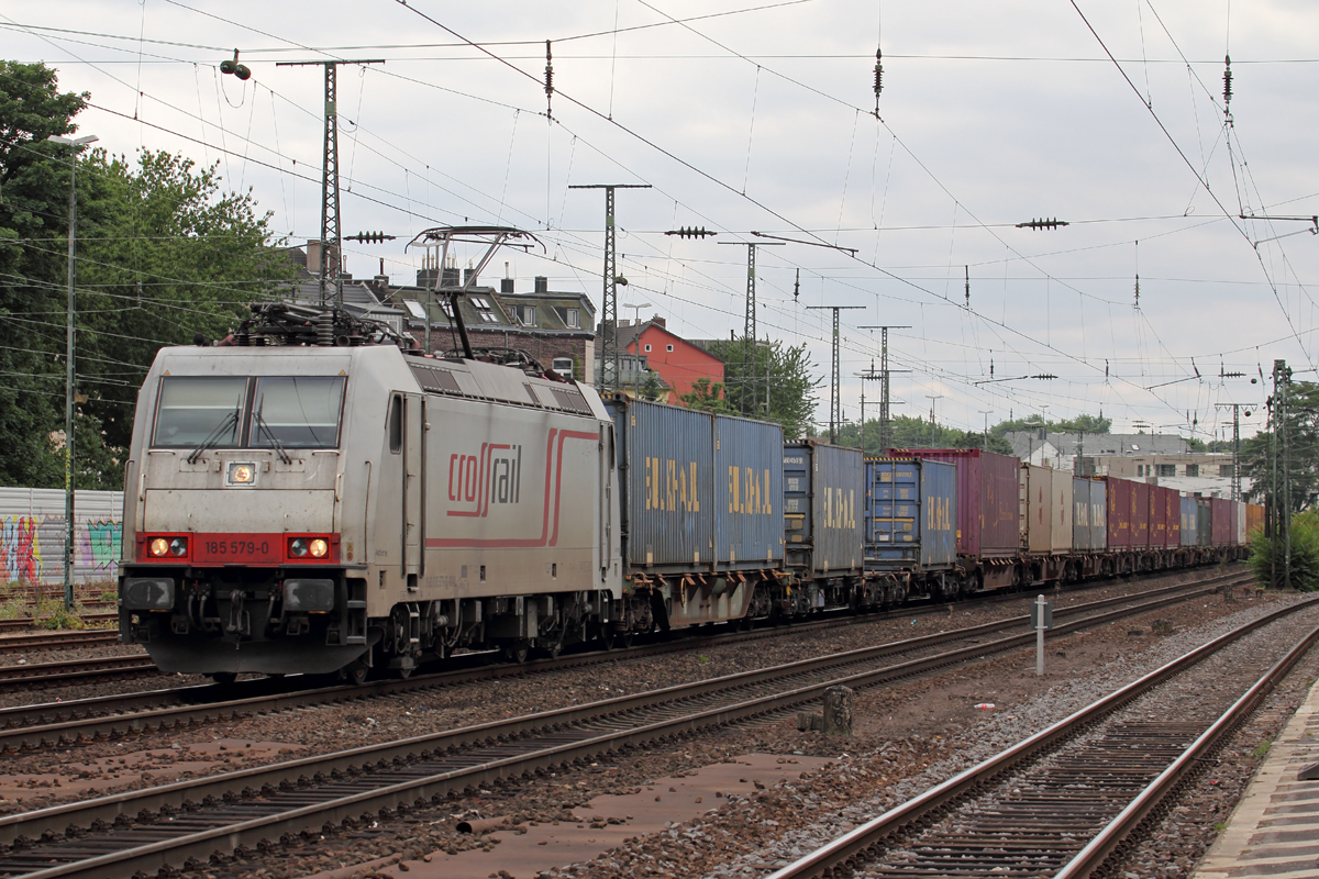 185 579-0 durchfährt Köln-West 15.7.2015