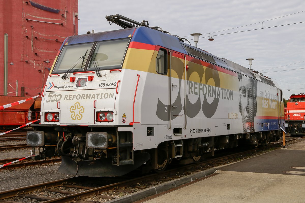 185 589-9  Martin Luther  RheinCargo in Br�hl, September 2018.