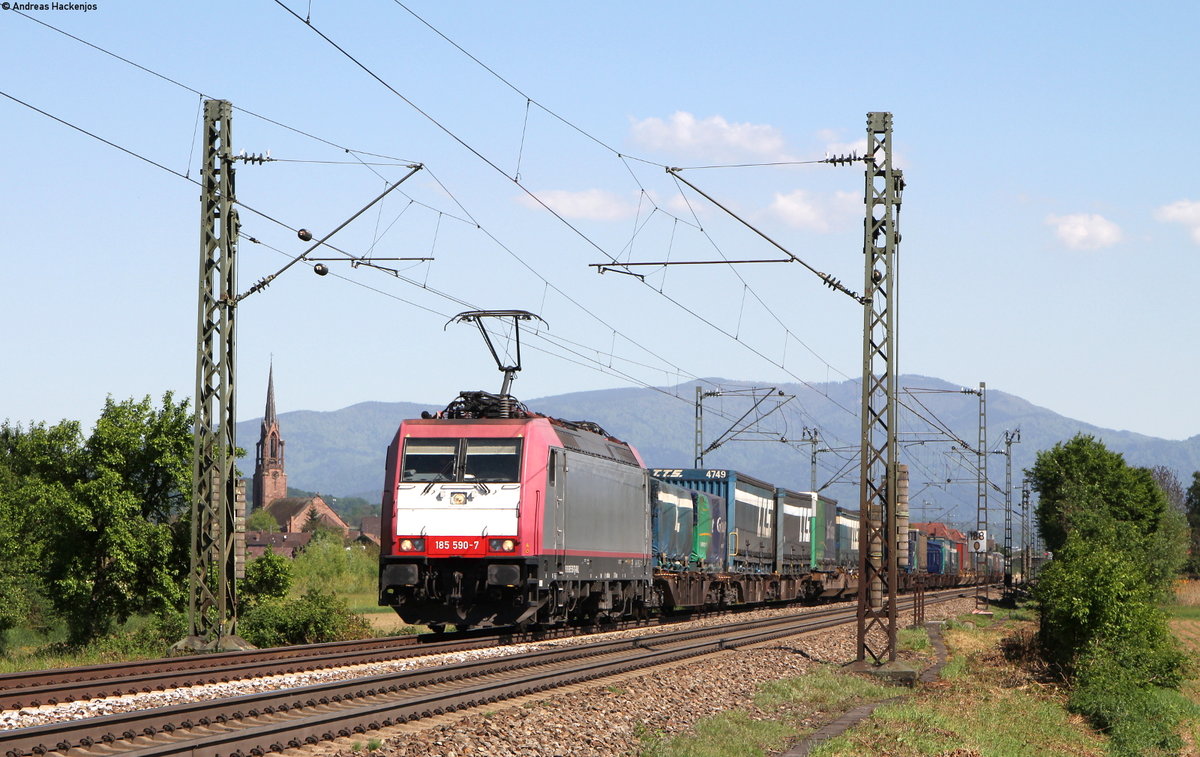 185 590-7 mit einem KV Zug bei Köndringen 17.5.17