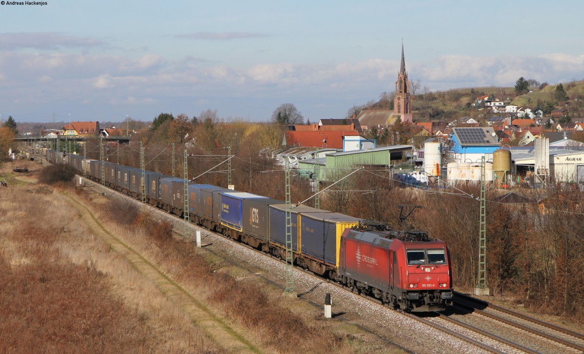 185 595-8 mit einem KV Zug bei Teningen 20.2.14