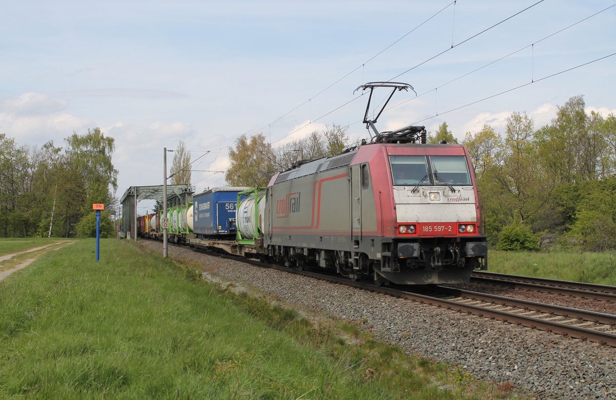 185 597-2 Crossrail bei Woltorf am 30.04.2016