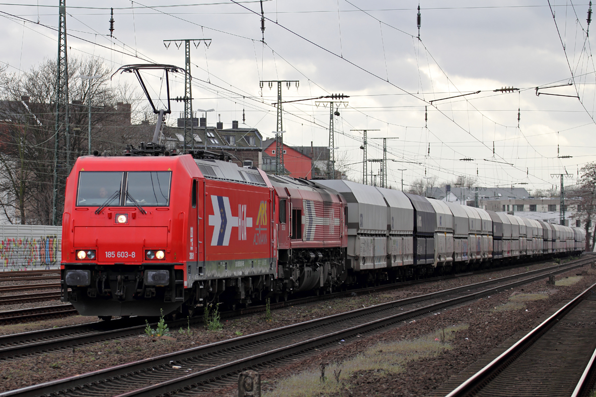 185 603-8 und DE 669 in Köln-West 15.3.2014