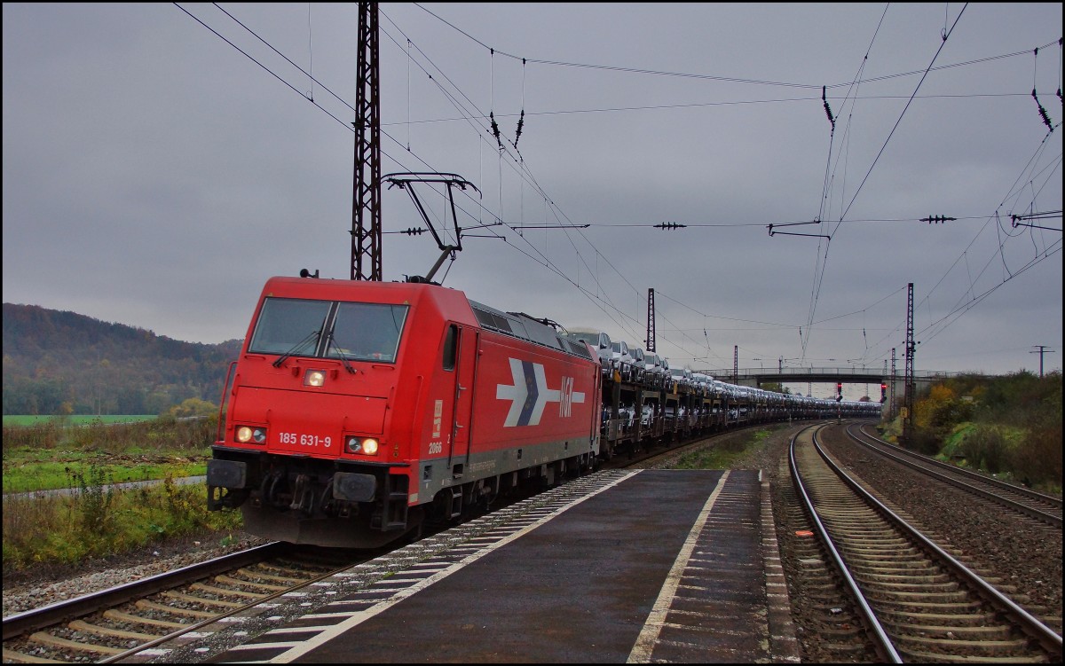 185 631-9 -HGK- zu sehen im Bhf. von Retzbach-Zellingen am 11.11.14.