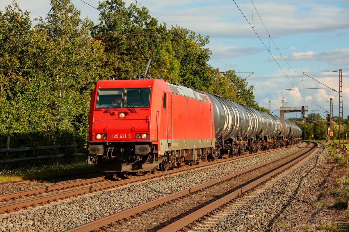 185 631-9 mit Kesselzug in Thüngersheim, August 2021.