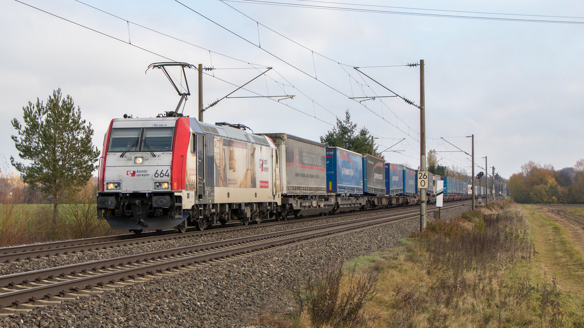 185 664-0 am 10. November 2019 in der Nähe von Laubenzedel. 