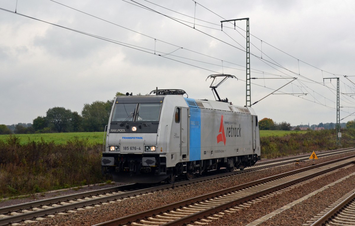 185 676 rollte am 17.10.15 Lz durch Rodleben Richtung Magdeburg.