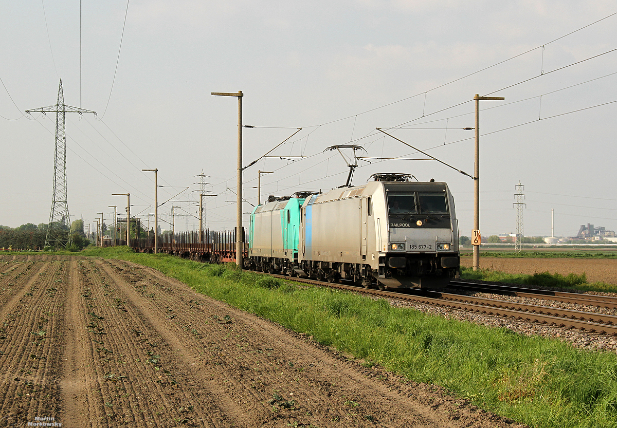 185 677 & 185 612 bei Hürth am 30.04.2019