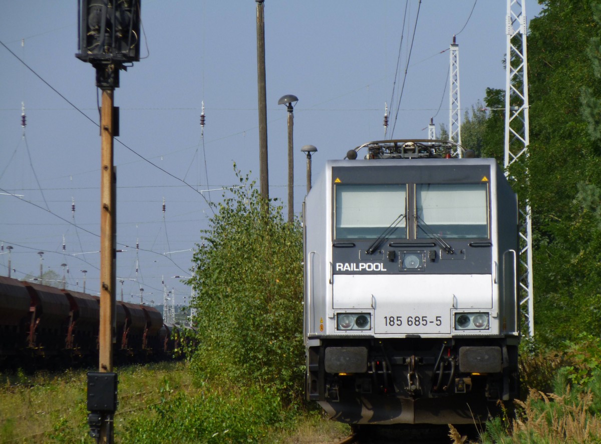 185 685-5 aufgenommen am 11.08.2013 in Schwarzkolm am Abstellgleis 