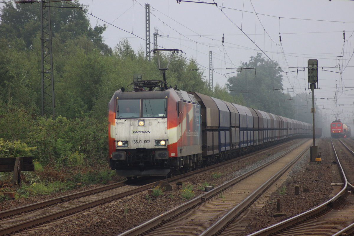 185 CL 002 mit leerem Erzzug aus Bremen bei der Durchfahrt in Recklinghausen-Süd am 10.9.2015