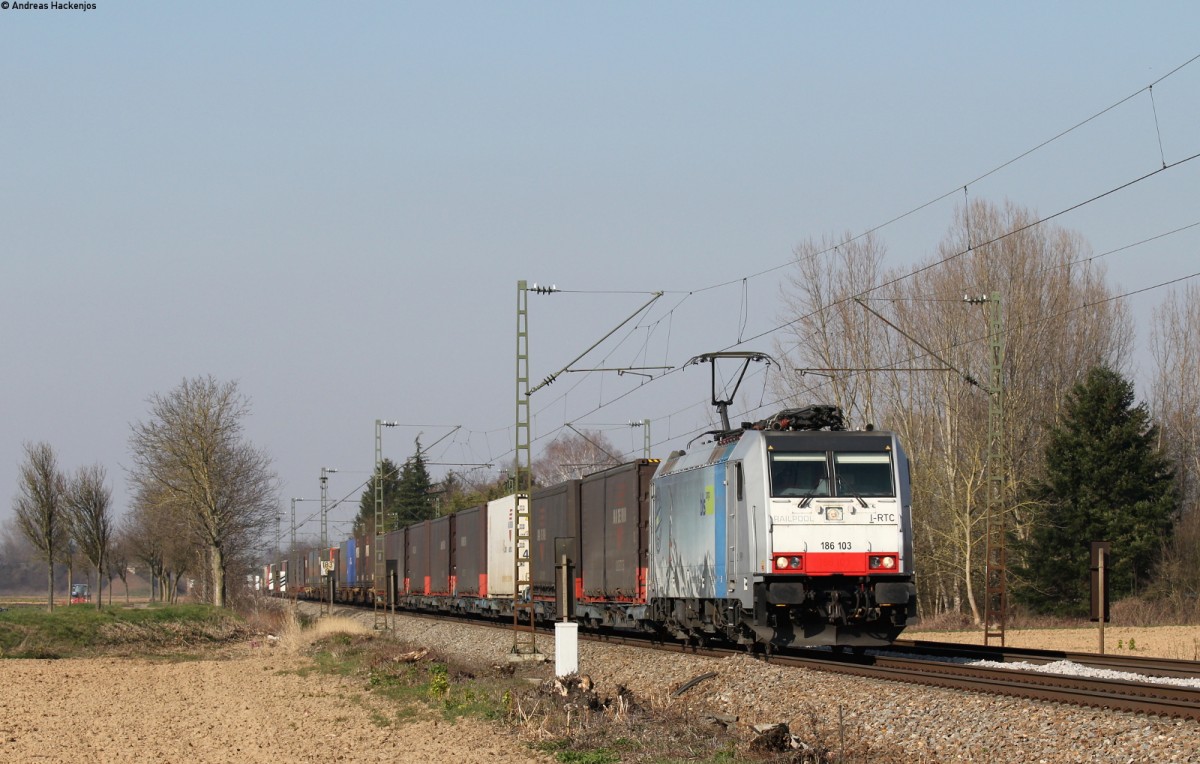 186 103- mit dem DGS 41023 (Venlo-Melzo) bei Riegel 17.3.16