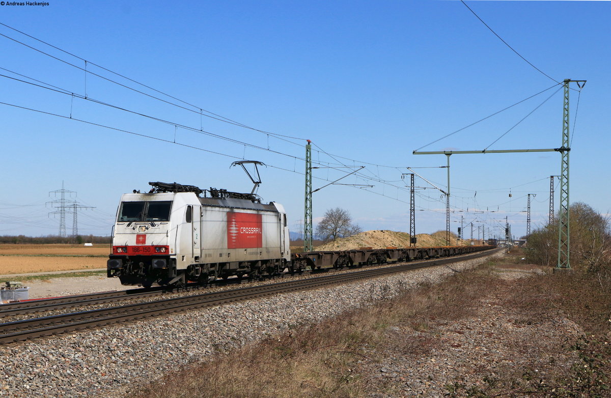186 150-9 mit dem DGS 43525 (Zeebrugge Vorming-Domo II) bei Schliengen 31.3.20