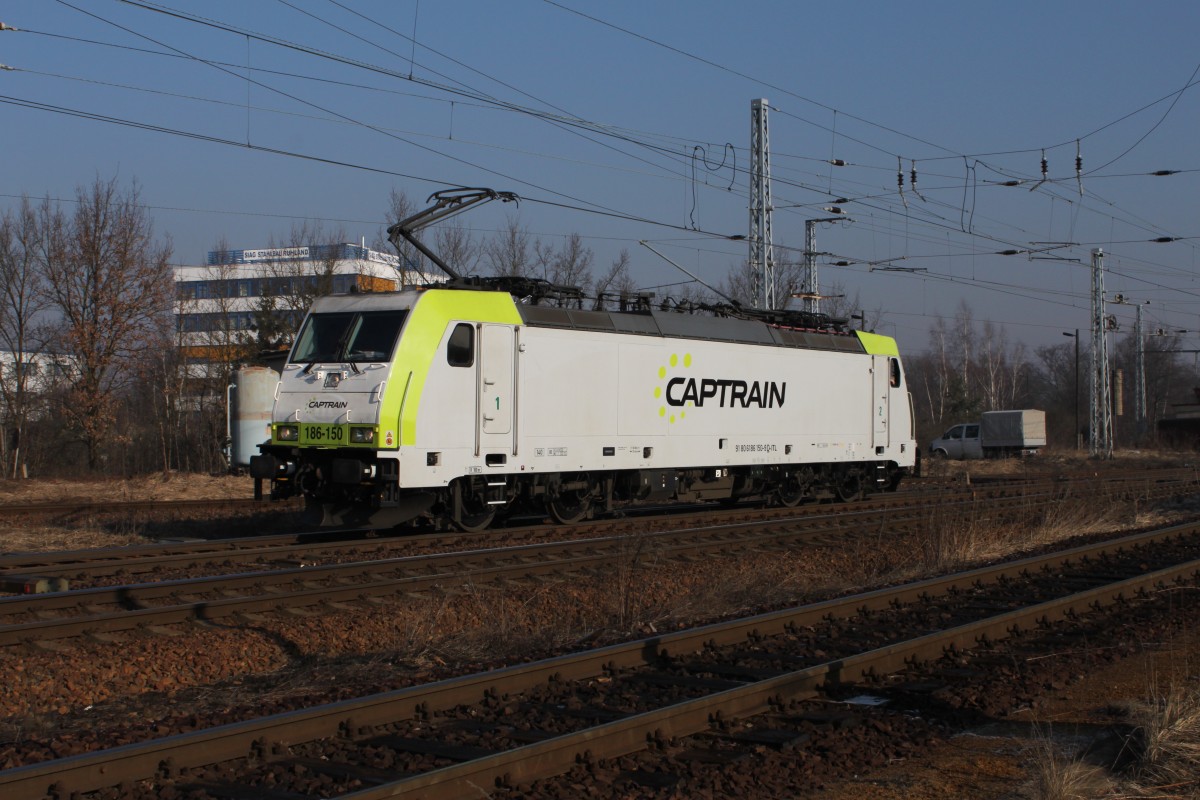 186 150 der Captrain am 02.03.2011 in Ruhland